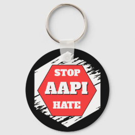 Stoppa AAPI-hat rektangulärt Nyckelring