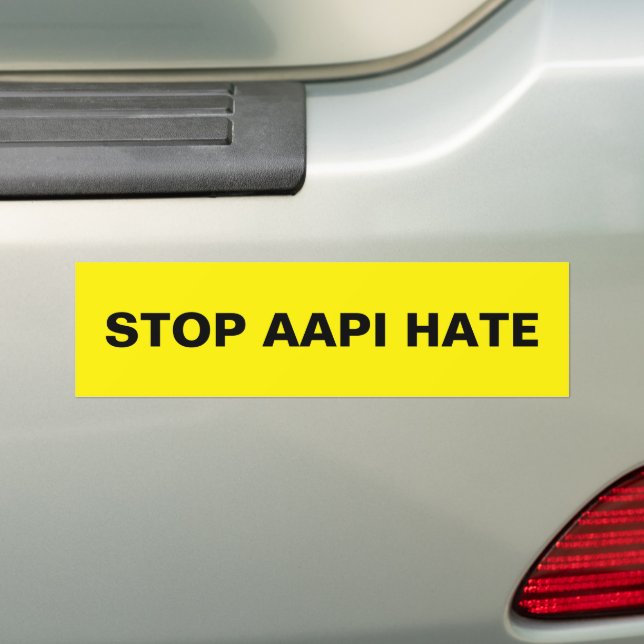 Stoppa AAPI Hate, Bumper-märke för svart gult Bildekal (På Bil)
