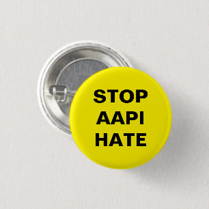 Stoppa AAPI Hate, Pin-knapp för svart gult Knapp