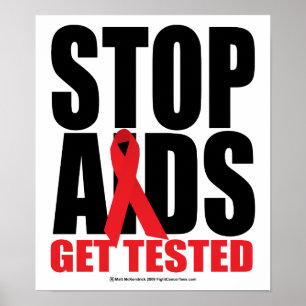 Stoppa AIDS: Hämta testad Poster