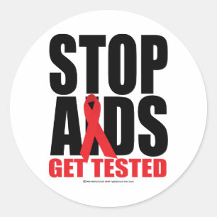 Stoppa AIDS: Hämta testad Runt Klistermärke