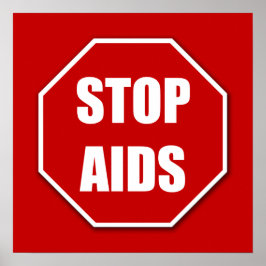 Stoppa AIDS Red-Poster utskrift Poster