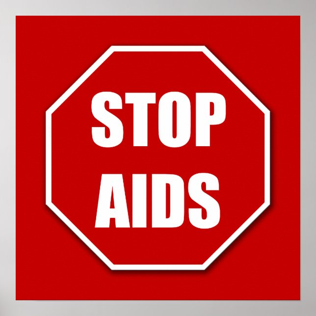 Stoppa AIDS Red-Poster utskrift Poster (Framsidan)