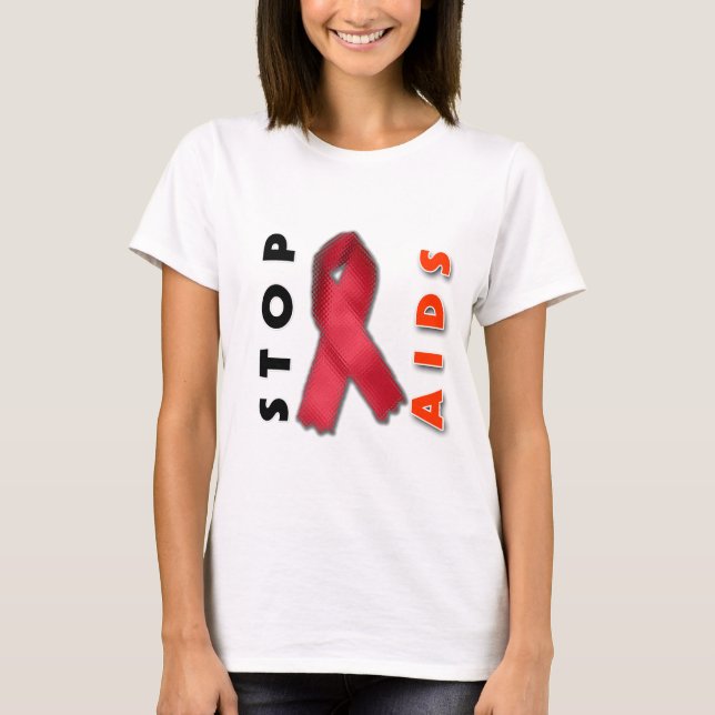 Stoppa AIDS (sidan) T Shirt (Framsida)