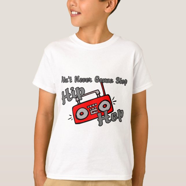 Stoppa aldrig hip hop t shirt (Framsida)