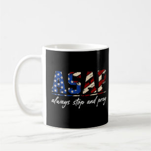 Stoppa alltid och ropa amerikansk Flagga Kaffemugg