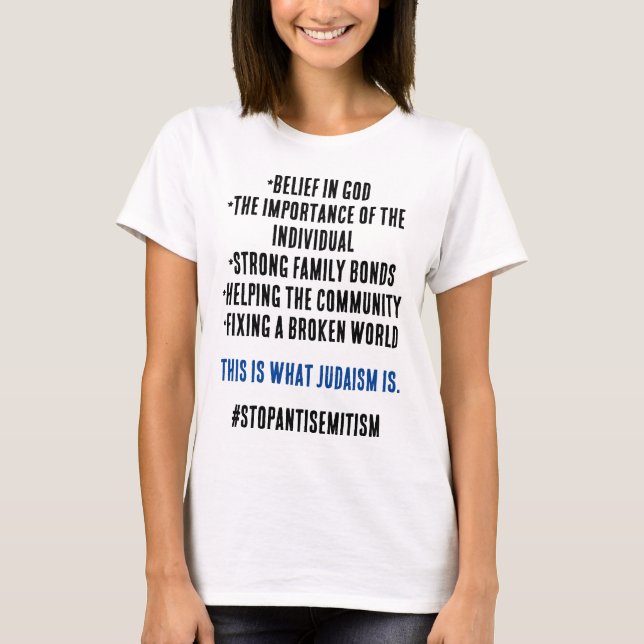 Stoppa antisemitism Vad judendomen verkligen är Kv T Shirt (Framsida)