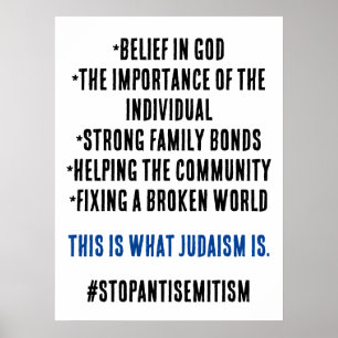 Stoppa antisemitism Vad judendomen verkligen är T- Poster