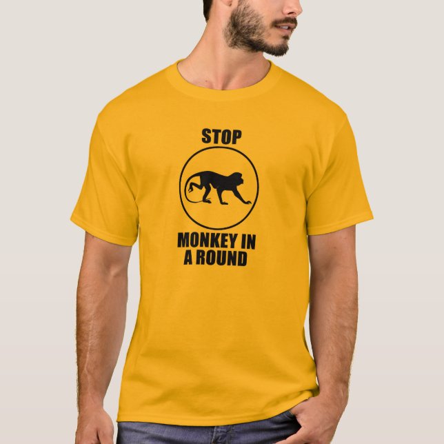 Stoppa apan i en runda tröja (Framsida)