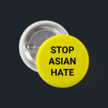 Stoppa asiatisk hate, knapp för svart gult<br><div class="desc">Stoppa asiatisk hate,  svart och gult Pin-knapp. Minimalistisk enkel modern elegant. Finns i många alternativ för färg och stil. Kontrollera om det finns matchande koordinatelement i resten av samlingen. Sluta med våldet mot asiater,  stoppa Covid 19 Corona-virusbrott,  AAPI-gemenskapen.</div>