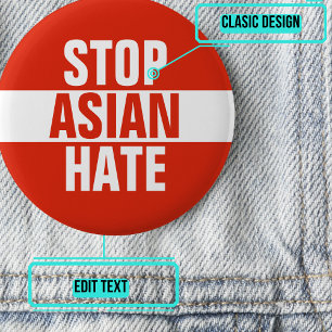 Stoppa asiatisk Hate-knapp Knapp