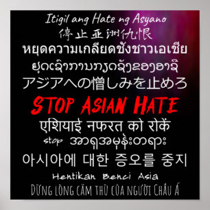 Stoppa asiatisk Hate Multi-Lingual på Poster