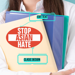 Stoppa asiatisk hate ovalt klistermärke