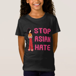 Stoppa asiatisk Hate Shirt för flickor T Shirt