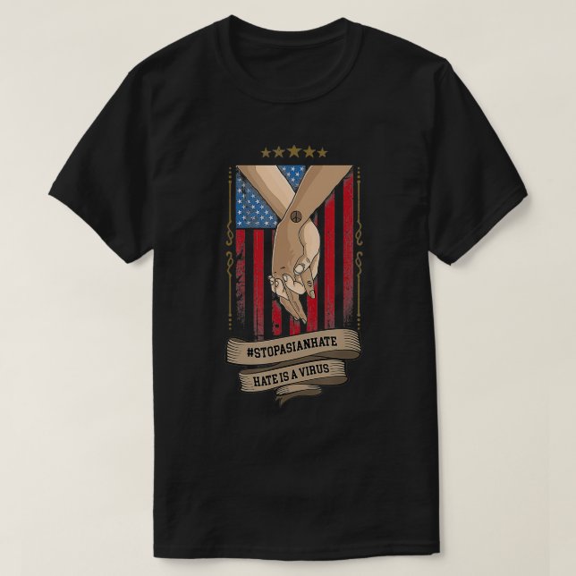 Stoppa asiatisk hate, support-APPI T Shirt (Design framsida)