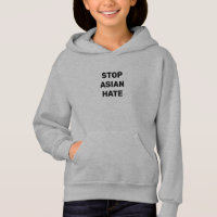 Stoppa asiatisk hate, svart brev grått Hoodie