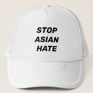 Stoppa asiatisk hate, svart vitt keps
