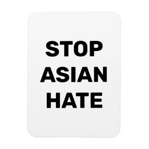 Stoppa asiatisk hate, svart, vitt tecken Magnet