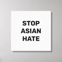 Stoppa asiatisk hate, svartvit Kanvastryck