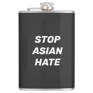Stoppa asiatisk hate, svartvit vinylsvälld kolv fickplunta