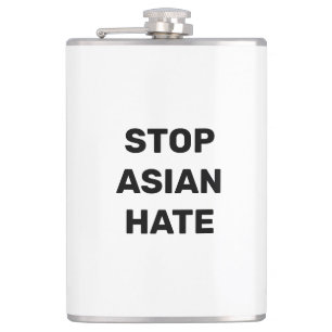 Stoppa asiatisk hate, svartvit vinylsvälld kolv fickplunta