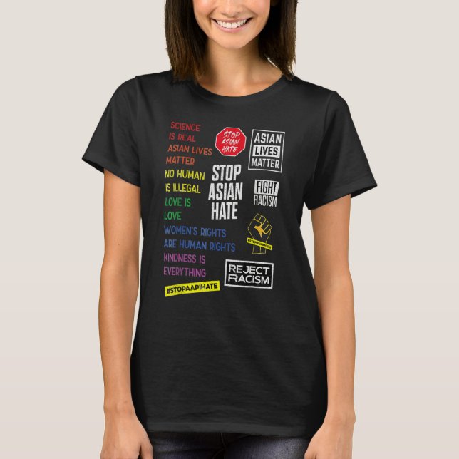 Stoppa asiatisk hate t shirt (Framsida)