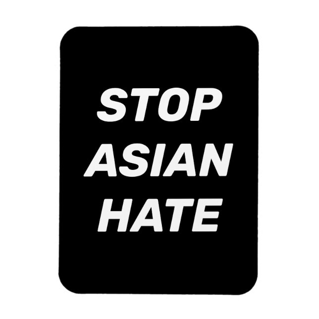 Stoppa asiatisk latinsk svartvit modern elegant-sy magnet (Vertikal)