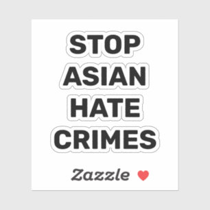 Stoppa asiatiska Hate Crimers, svartvit Sticker Klistermärken