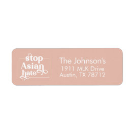 Stoppa asiatiska Hate-Returetiketter Returadress Etikett