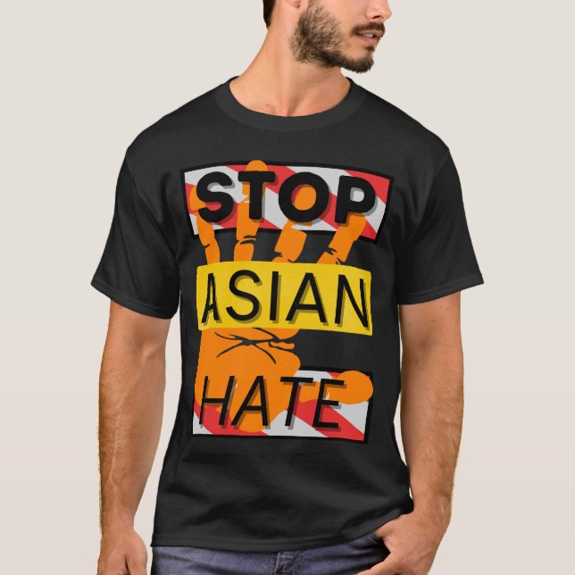Stoppa asiatiskt hat t shirt (Framsida)