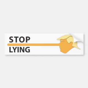 Stoppa att ljuga (på vit) bildekal
