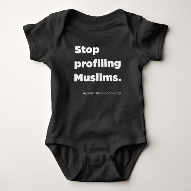 Stoppa att profilera Muslims, babyen som är i ett T Shirt (Framsida)