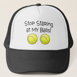 Stoppa att stirra på min bollar (tennisbollar) keps