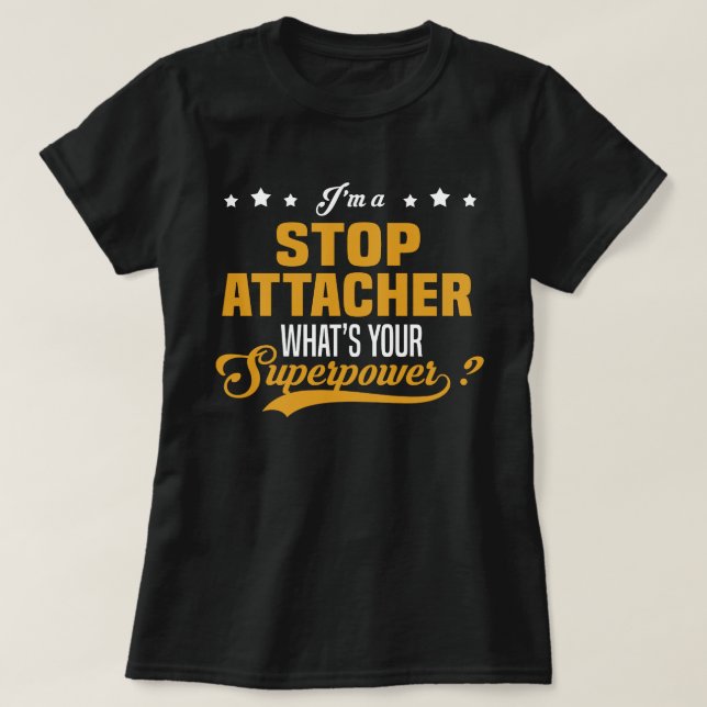 Stoppa Attacher T Shirt (Design framsida)