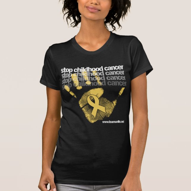 Stoppa barndomcancer tee (Framsida)