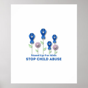 Stoppa barnmisshandel Blåbandsmedvetenhet Poster