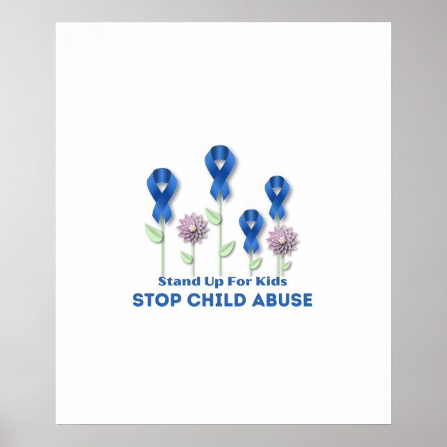Stoppa barnmisshandel Blåbandsmedvetenhet Poster (Framsidan)