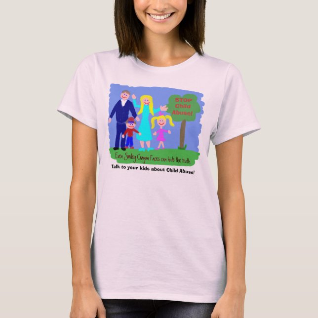 Stoppa barnmisshandel! - Crayonansikten T-shirt (Framsida)