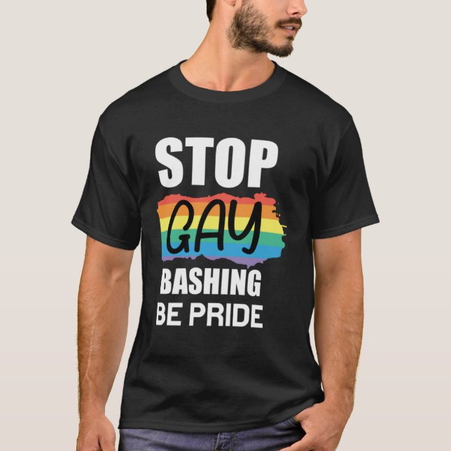 Stoppa Baskåkning är Pridets Lesbisk Bisexual Tran T Shirt (Framsida)