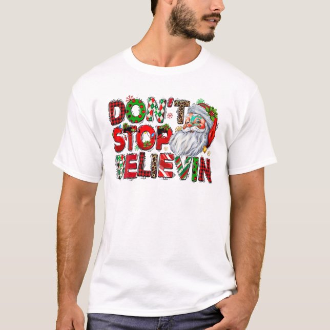 Stoppa Believin Jultomten Buffalo T Shirt (Framsida)
