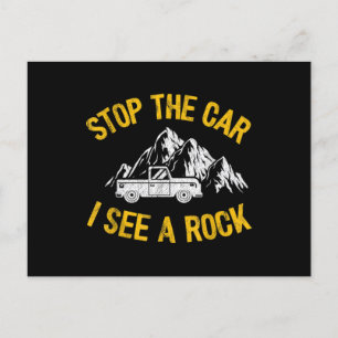Stoppa bilen jag ser en Sten-kollektor-geologi fun Vykort