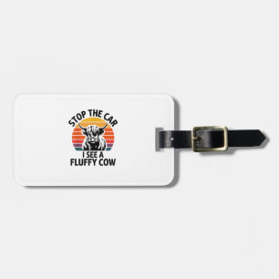 Stoppa bilen jag ser fluffy Cow Retro Highland Cow Bagagebricka