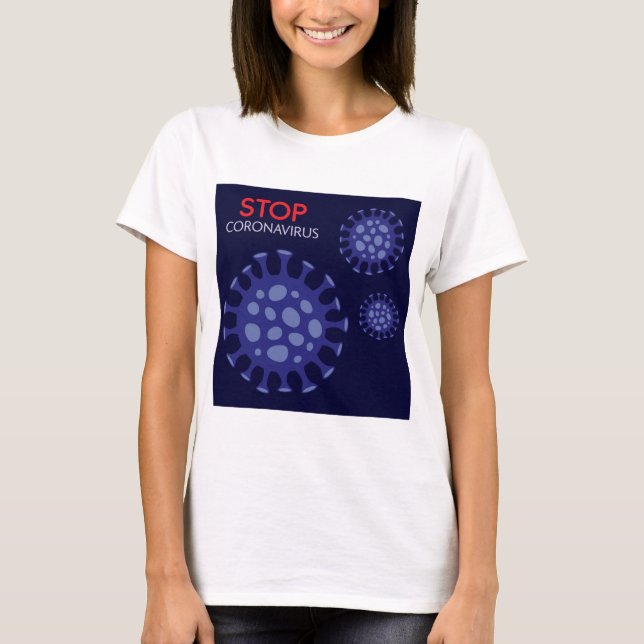 Stoppa Corona Virus som kör över kampanj T Shirt (Framsida)