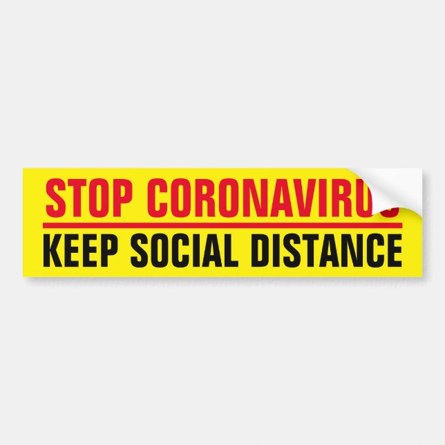 Stoppa CoronaVirus Covid19-slogan social som avstå Bildekal (Framsidan)