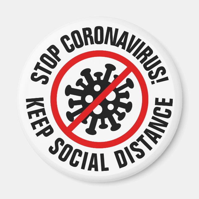 Stoppa CoronaVirus logotyp magnet med anpassningsb (Framsidan)