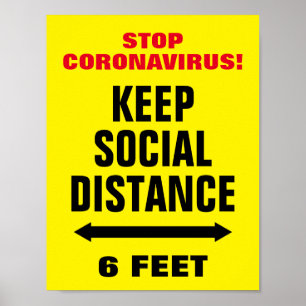 Stoppa CoronaVirus-slogan Behålla Social Avstånd-t Poster