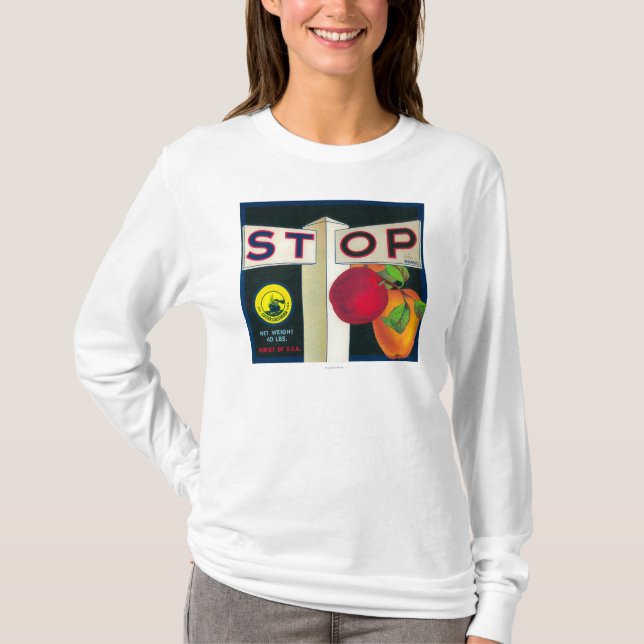 Stoppa den Apple lådan LabelCutler, CA T-shirt (Framsida)