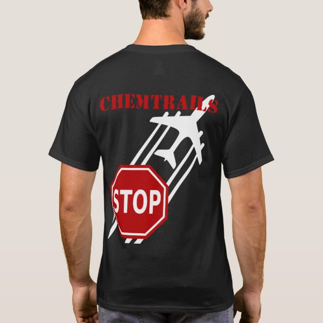 Stoppa den Chemtrails mörktshirten Tröja (Baksida)