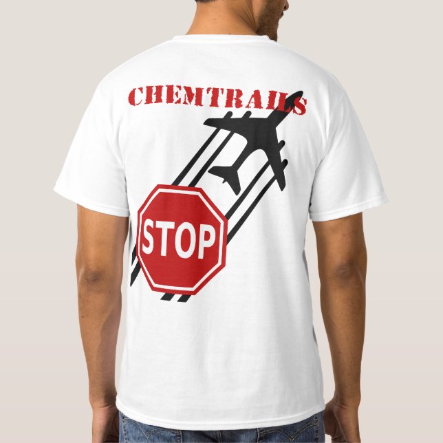 Stoppa den Chemtrails tshirten T-shirt (Baksida)