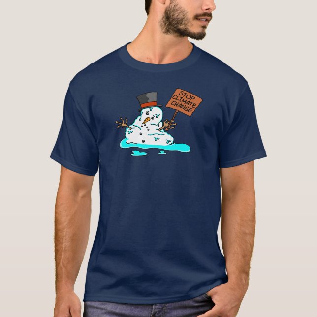 Stoppa den klimatförändring smälter snögubben t shirt (Framsida)